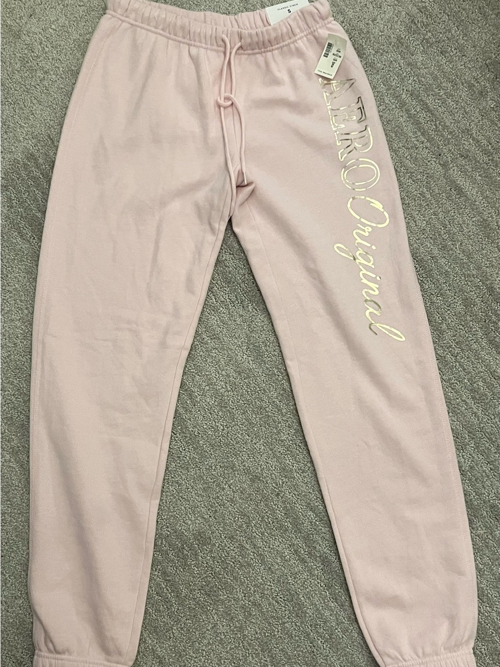 Aeropostale Light Pink Jogger Sweatpants with Metallic Logo